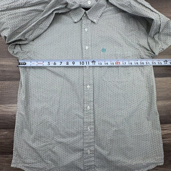 Rock and Roll Cowboy Button Down Shirt Medium Blue Floral Chest Pocket L/S‎ - Picture 8 of 9